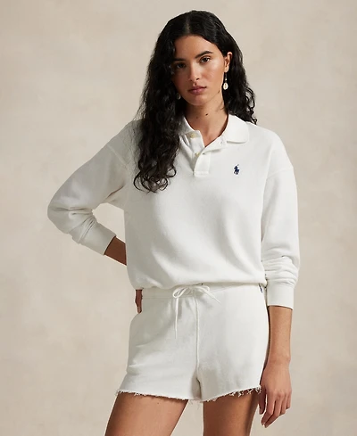 Polo Ralph Lauren Women's Lightweight Fleece Long-Sleeve Polo Sweatshirt