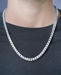 Macy's Men's Cubic Zirconia Franco Link 24" Chain Necklace in Sterling Silver