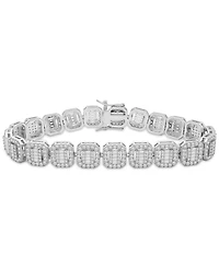 Men's Cubic Zirconia Cushion Bracelet in Sterling Silver