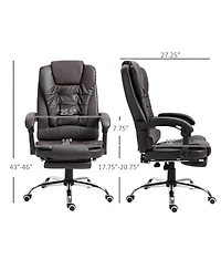 Homcom Executive Office Chair with Footrest, Padded Armrests,