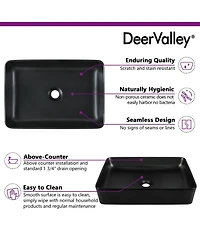 DeerValley 20" x 13'' Rectangular Vitreous China Vessel Bathroom Sink