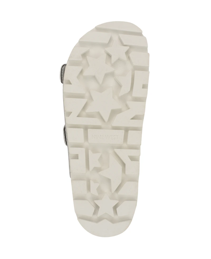 Nine West Women's Tindy Woven Buckle Straps Flat Sandals