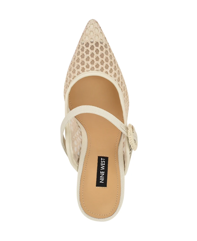 Nine West Women's Rondel Buckle Strap Slip-On Pumps