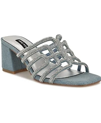 Nine West Women's Grassa Embellished Block Heel Dress Sandals