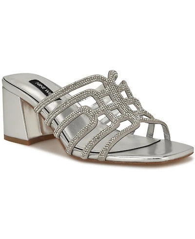 Nine West Women's Grassa Embellished Block Heel Dress Sandals