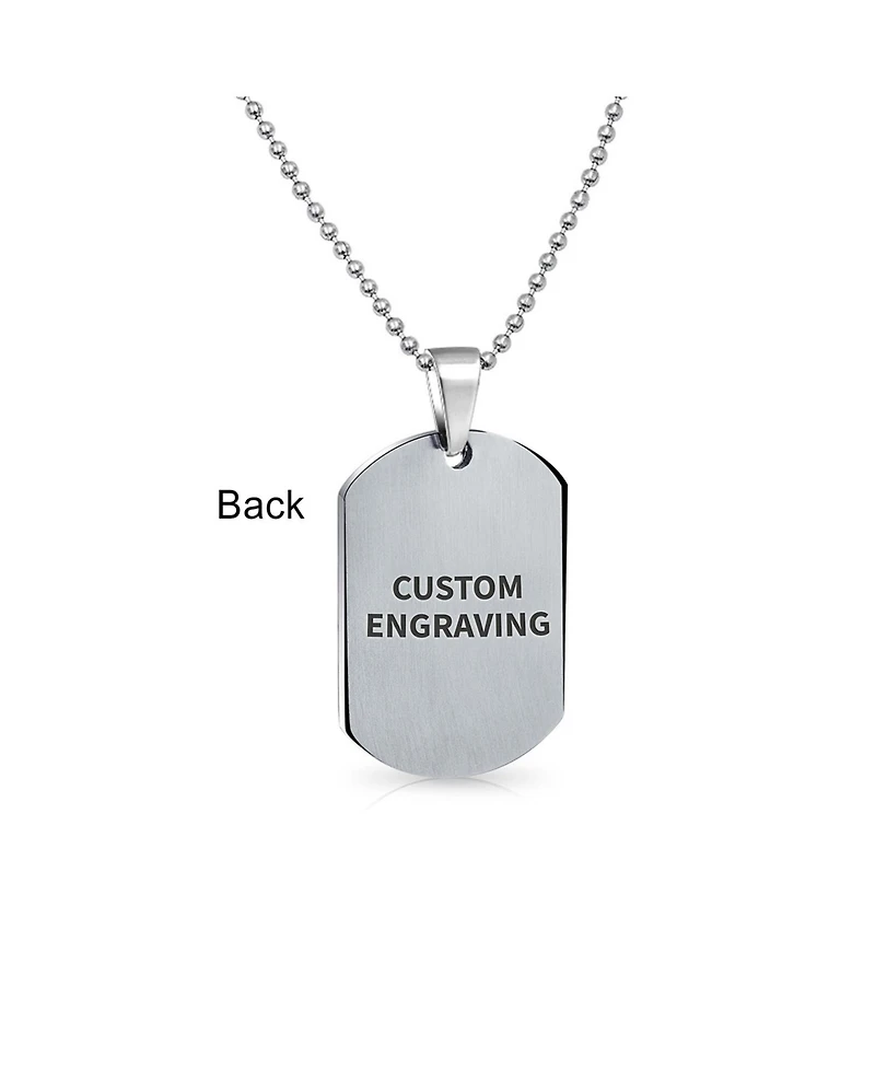 Bling Jewelry Medical Id Dog Tag Steel Pendant Necklace 20" Chain