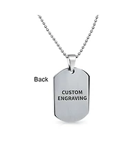 Bling Jewelry Medical Id Dog Tag Steel Pendant Necklace 20" Chain