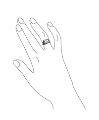 Bling Jewelry Stainless Steel Viking Scroll Ring with Emerald Cut Cubic Zirconia Two Tone Silver