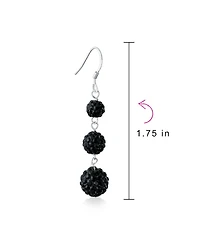 Bling Jewelry Multi Color Crystal Pave Disco Balls Dangle Earrings Sterling Silver