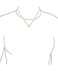 Bling Jewelry Traditional Magen Judaic Star Of David Pendant Necklace 14K Gold Plated Silver