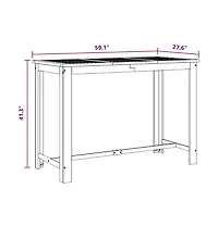 Bar Table Solid Acacia Wood 59.1"x27.6"x41.3"