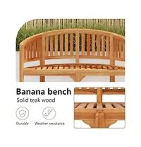 Banana Bench 47.2" Solid Teak Wood