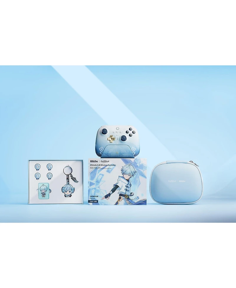 8Bitdo Ultimate 2.4G Wireless Controller for Pc, Android, Steam Deck, and Apple - Chongyun Edition - Officially Licensed by Genshin Impact