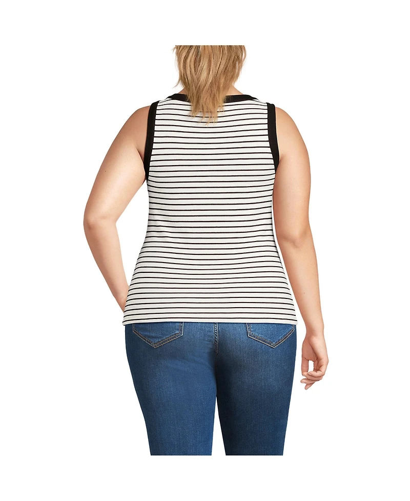 Lands' End Plus Drapey Rib Fitted Tank Top