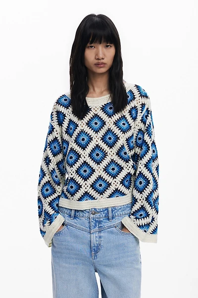 Desigual Women's Multicolor crochet sweater