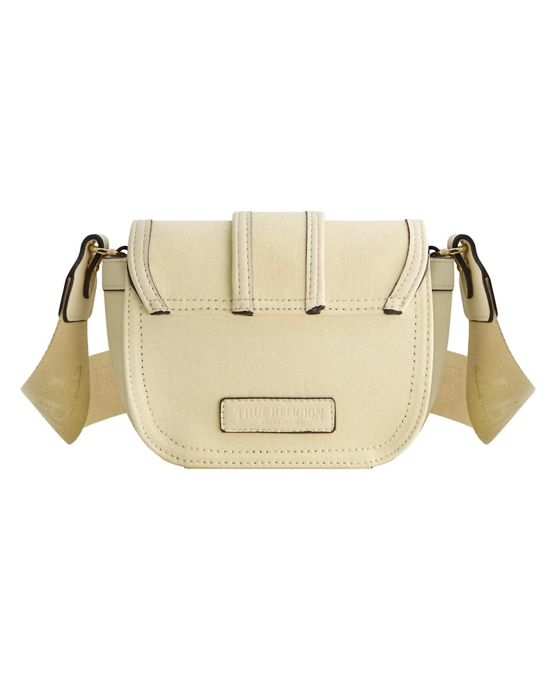 True Religion Colored Denim Mini Horseshoe Flap Bag