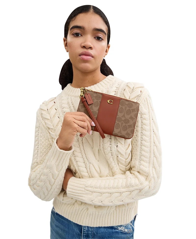 Coach Women's Signature Canvas Wristlet