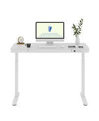 Flexispot EG9W-e, Electric Height Adjustable Glass Top Standing Desk, Black