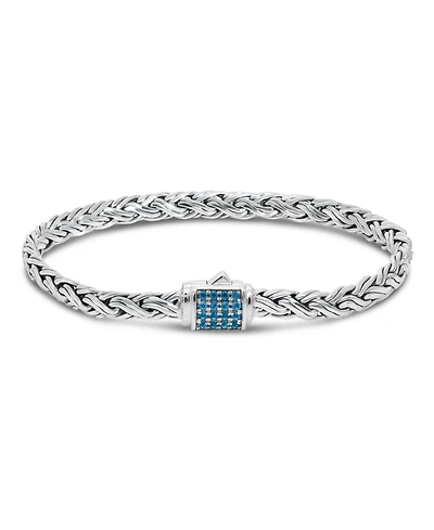 Swiss Blue Topaz & Sterling Silver Paddy Oval 5mm Chain Bracelet, X-Large 8.5 in