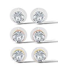 Jessica Simpson Crystal Stud Earrings Set - Trio of Sparkling Styles