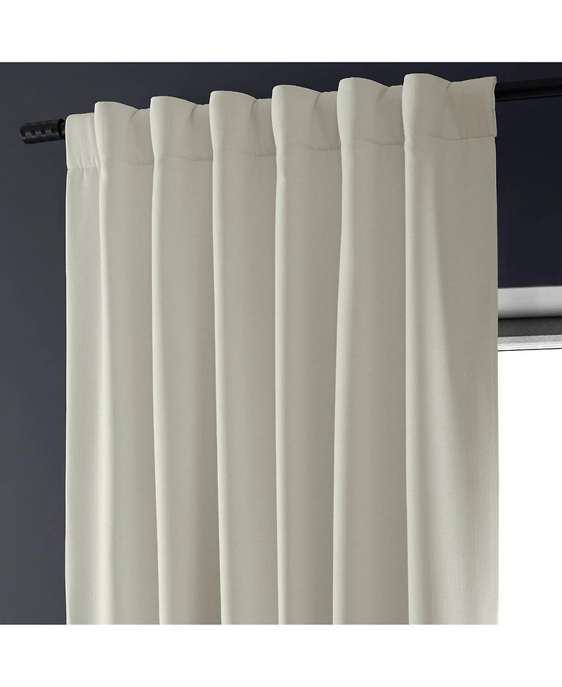 Half Price Drapes Off White Faux Linen Hotel Blackout Curtain
