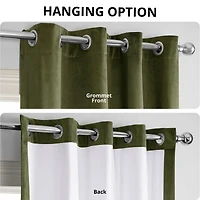 Half Price Drapes Hunter Green Grommet Signature Velvet Blackout Curtain