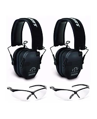 Walker's Razor Slim Electronic Shooting Range Earmuffs and Glasses (2-Pack)