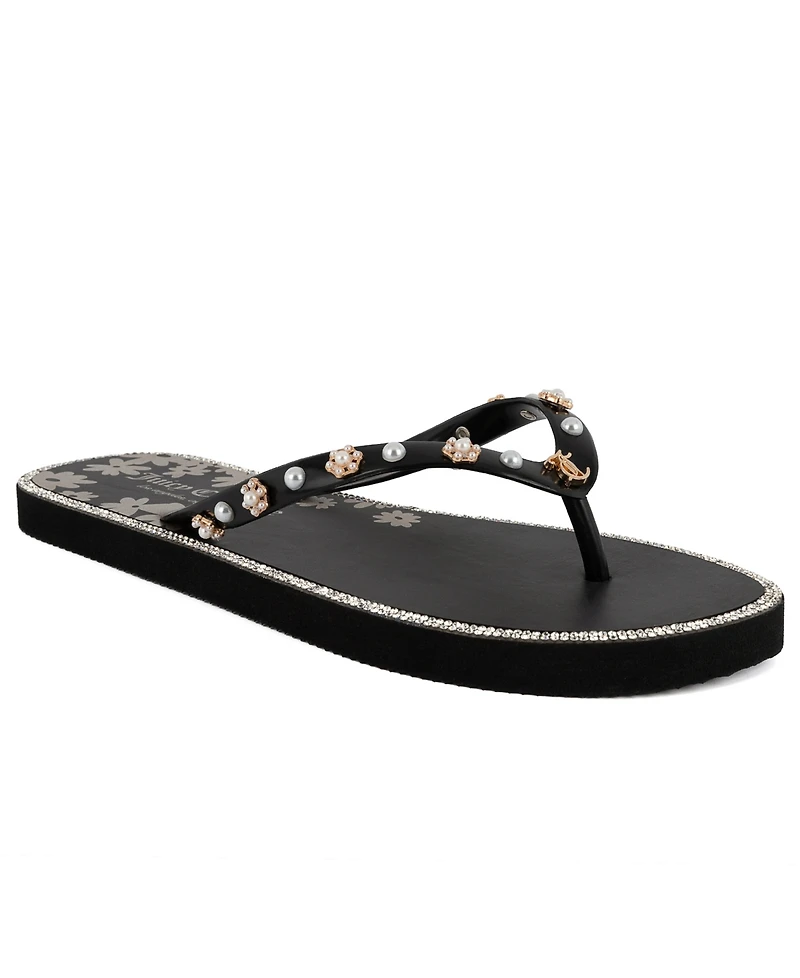 Juicy Couture Women's Sanba Embellished Flip Flops