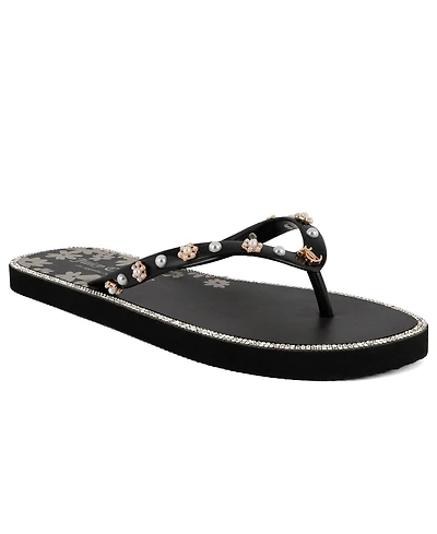 Juicy Couture Women's Sanba Embellished Flip Flops