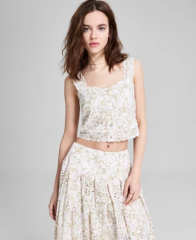And Now This Women's Sleeveless Eyelet Tank Top, Exclusively at Macy's