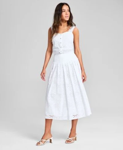 Now This Womens Sleeveless Eyelet Tank Top Midi Skirt Exclusively At Macys