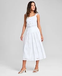 Now This Womens Sleeveless Eyelet Tank Top Midi Skirt Exclusively At Macys