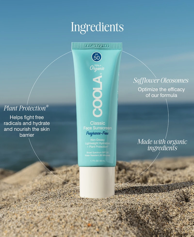 Coola Classic Face Sunscreen Lotion Spf 50, 0.85 oz.