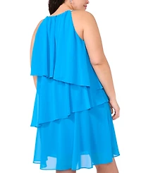 Msk Plus Size Embellished-Strap Halter Tiered Dress