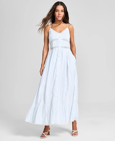 And Now This Women's Lace-Inset Fit & Flare Maxi Dress, Exclusively at Macy's