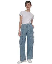 Dkny Jeans Women's Wide-Leg Utility Pocket Cargo Jeans - J0G