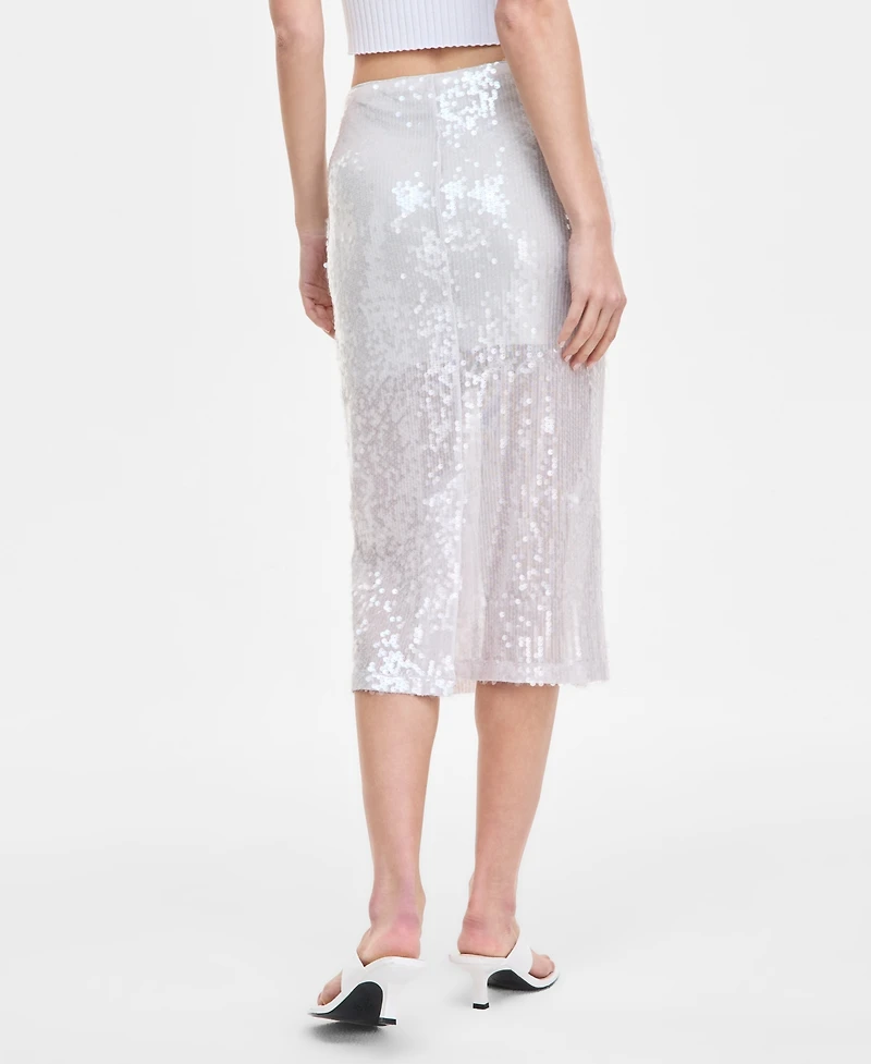 Bar Iii Women's Sequin Midi Skirt, Exclusively at Macy's
