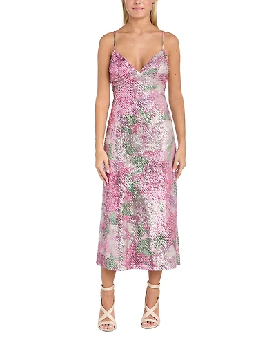 Morgan & Company Juniors' Sequined Empire-Waist Midi Dress