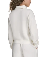 Starter Women's Polo-Collar Long-Sleeve Sweatshirt