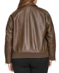 Levi's Plus Size Faux Leather Dad Bomber Jacket
