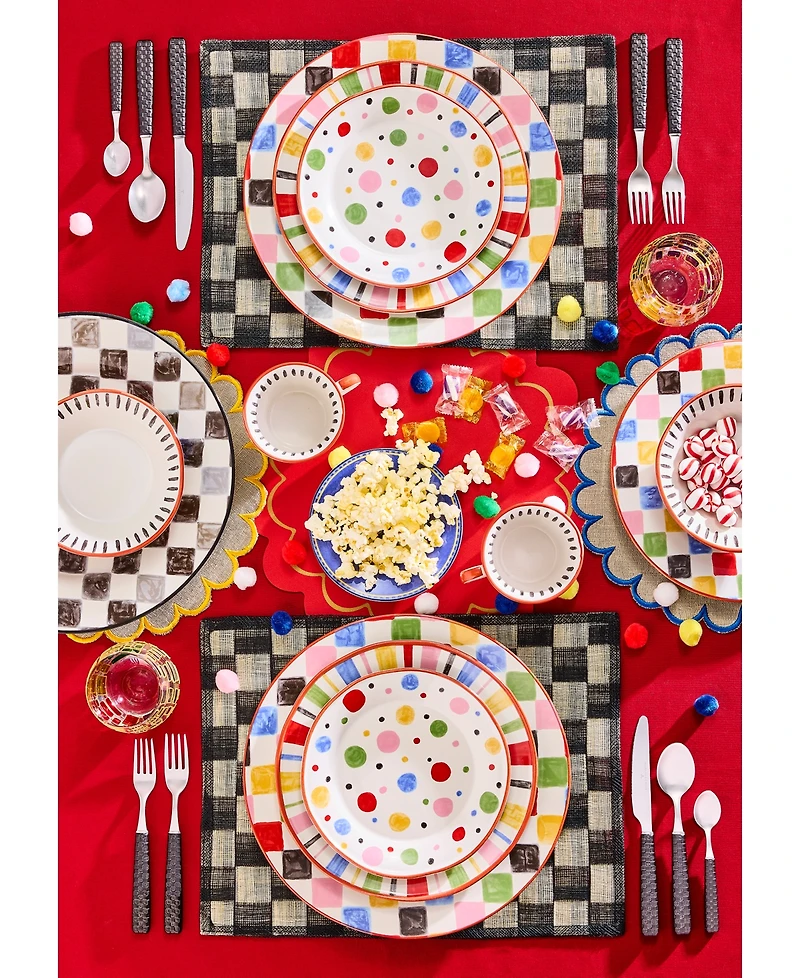 Mackenzie-Childs Black Check Round Platter