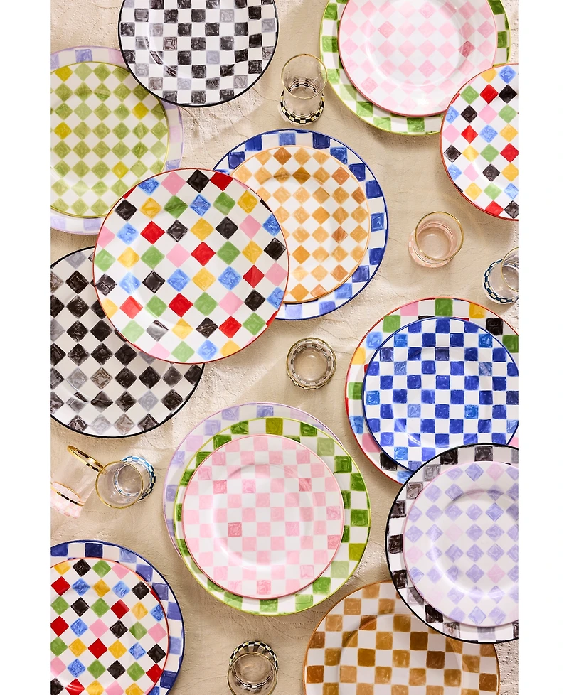 Mackenzie-Childs Multi Check Dinner Plate