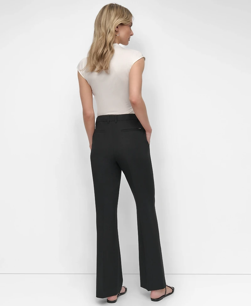 Dkny Women's Pintuck Mid-Rise Flare-Leg Pants