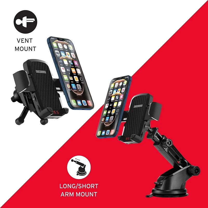Bluetooth Fm Transmitter Phone Mount with Active Noise Cancellation