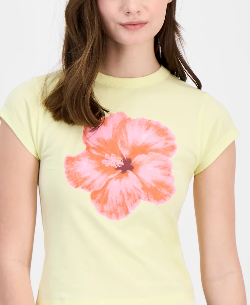 Grayson Threads, The Label Juniors' Hibiscus Graphic Baby T-Shirt
