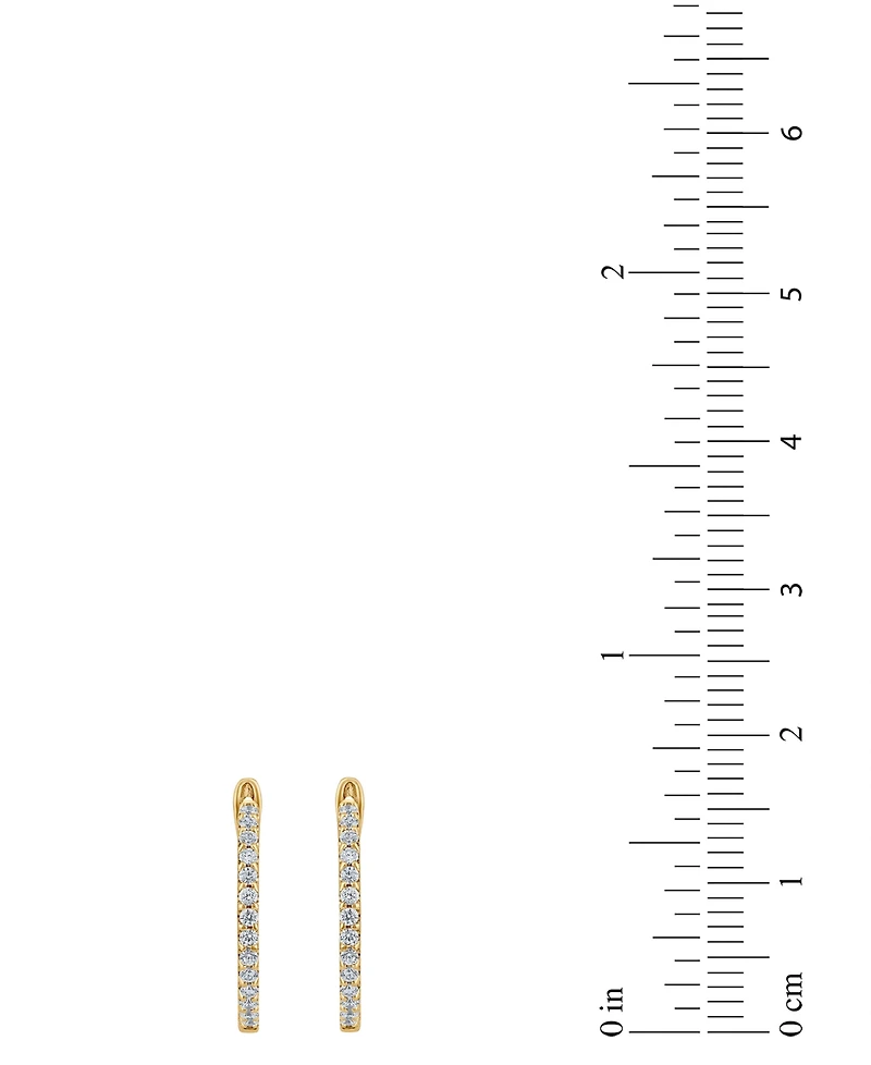 Diamond Small Hoop Earrings (1/2 ct. t.w.) in 14K White or Yellow Gold