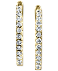 Diamond Small Hoop Earrings (1 ct. t.w.) in 14K White or Yellow Gold