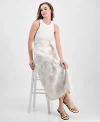 Jones New York Women's Printed Tiered Maxi Skirt