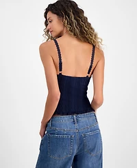 Just Polly Junior's Textured-Knit Lace-Trim Cami Top