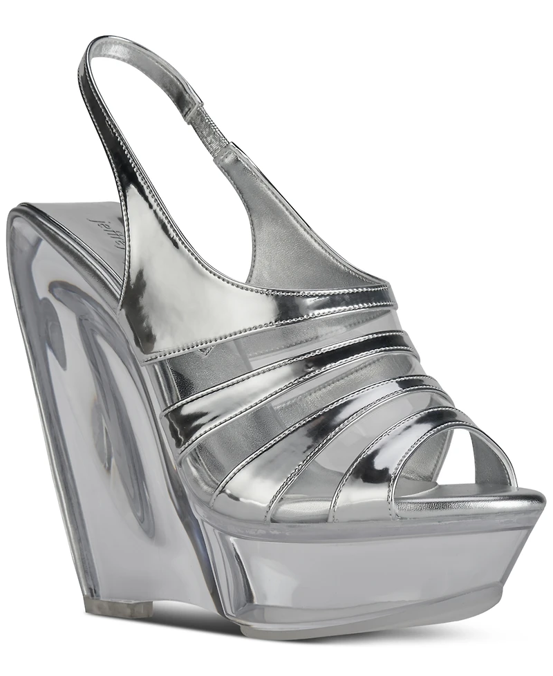 Jeffrey Campbell Slo-Mo Vinyl Platform Wedge Sandals